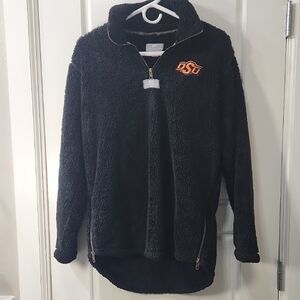 Oklahoma State University Black Sherpa Quarter-Zip Pullover Small